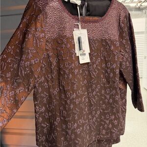 Carlisle Women's Purple and Brown Blouse